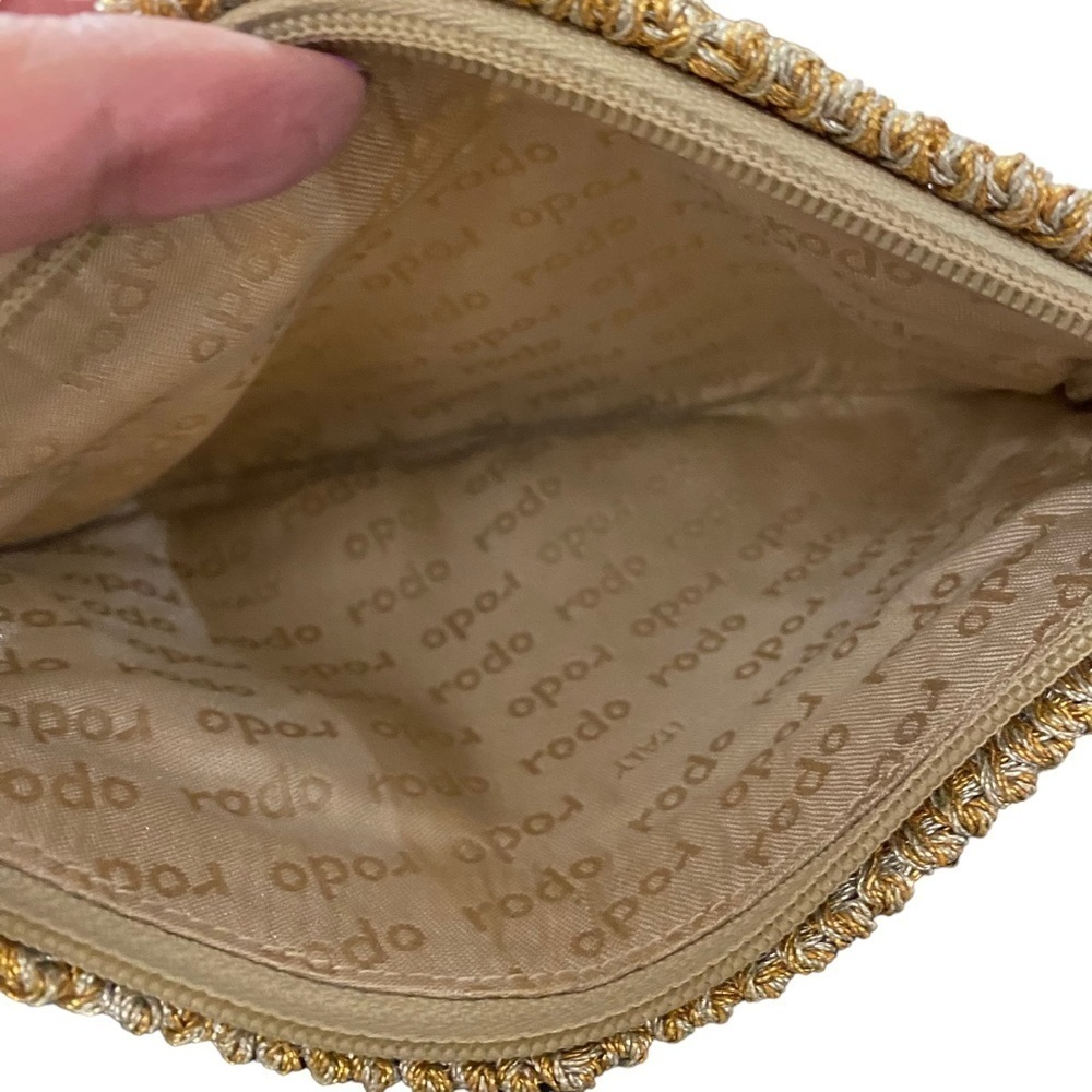 Authentic Rodo Vintage 70’s Metallic Crocheted Sh… - image 3